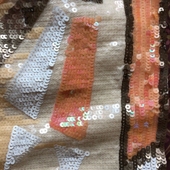 English Rose Yellow Sunrise Sequin Mini Skirt- size M/L - Picture 10 of 14